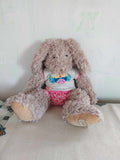 Moulin Roty Plush Rabbit – Fluffy Bunny with Owl T-shirt & Heart Shorts