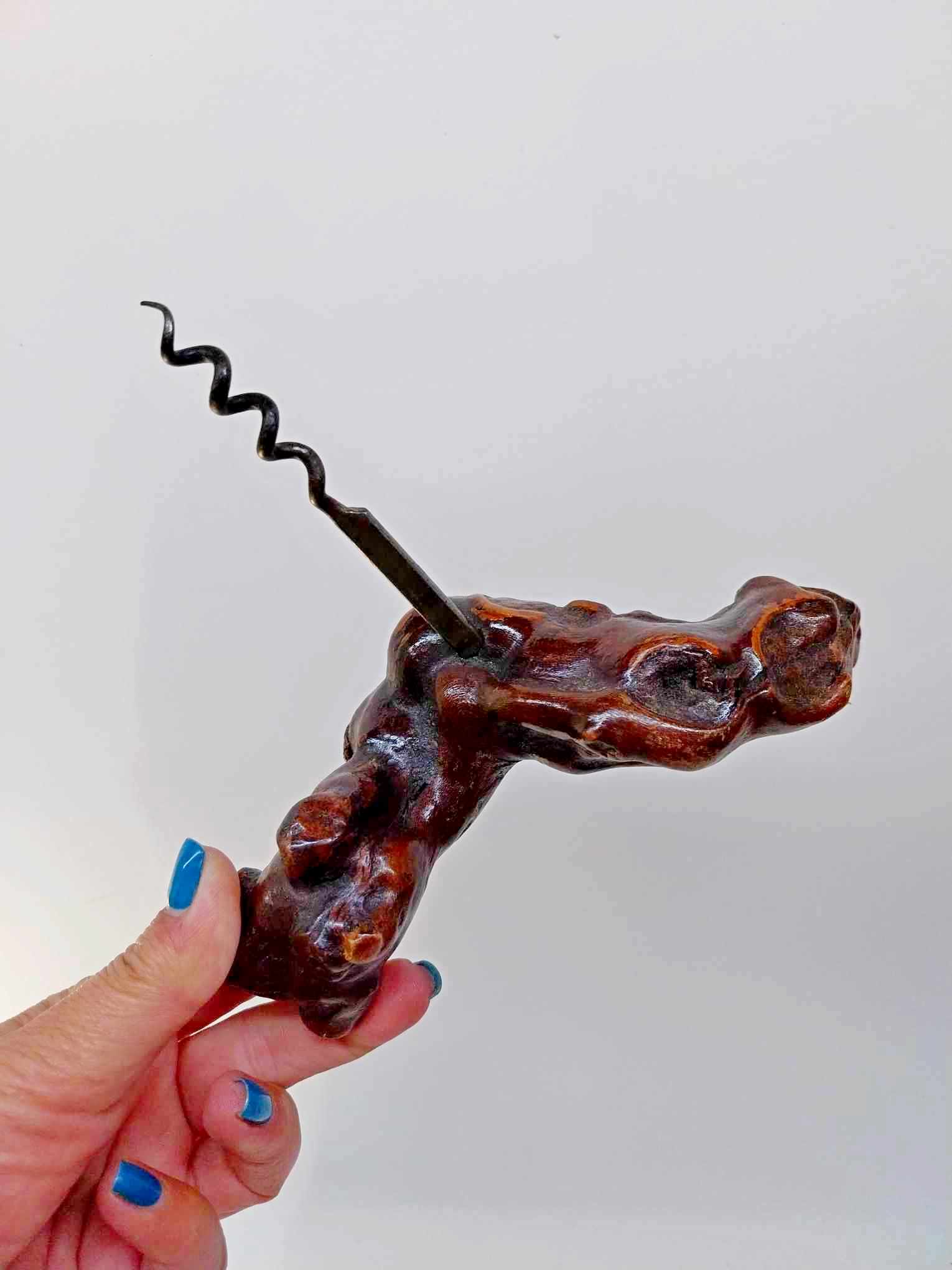 Vintage French Corkscrew – Natural Root Wood Handle