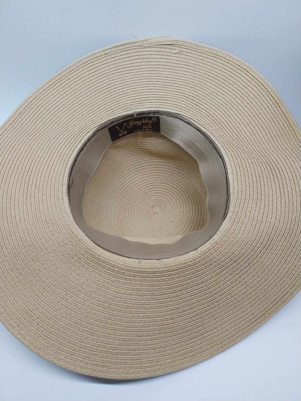 Vintage Straw Hat — Mexican Women's Sun Hat - Wide Brim with Wooden Beads