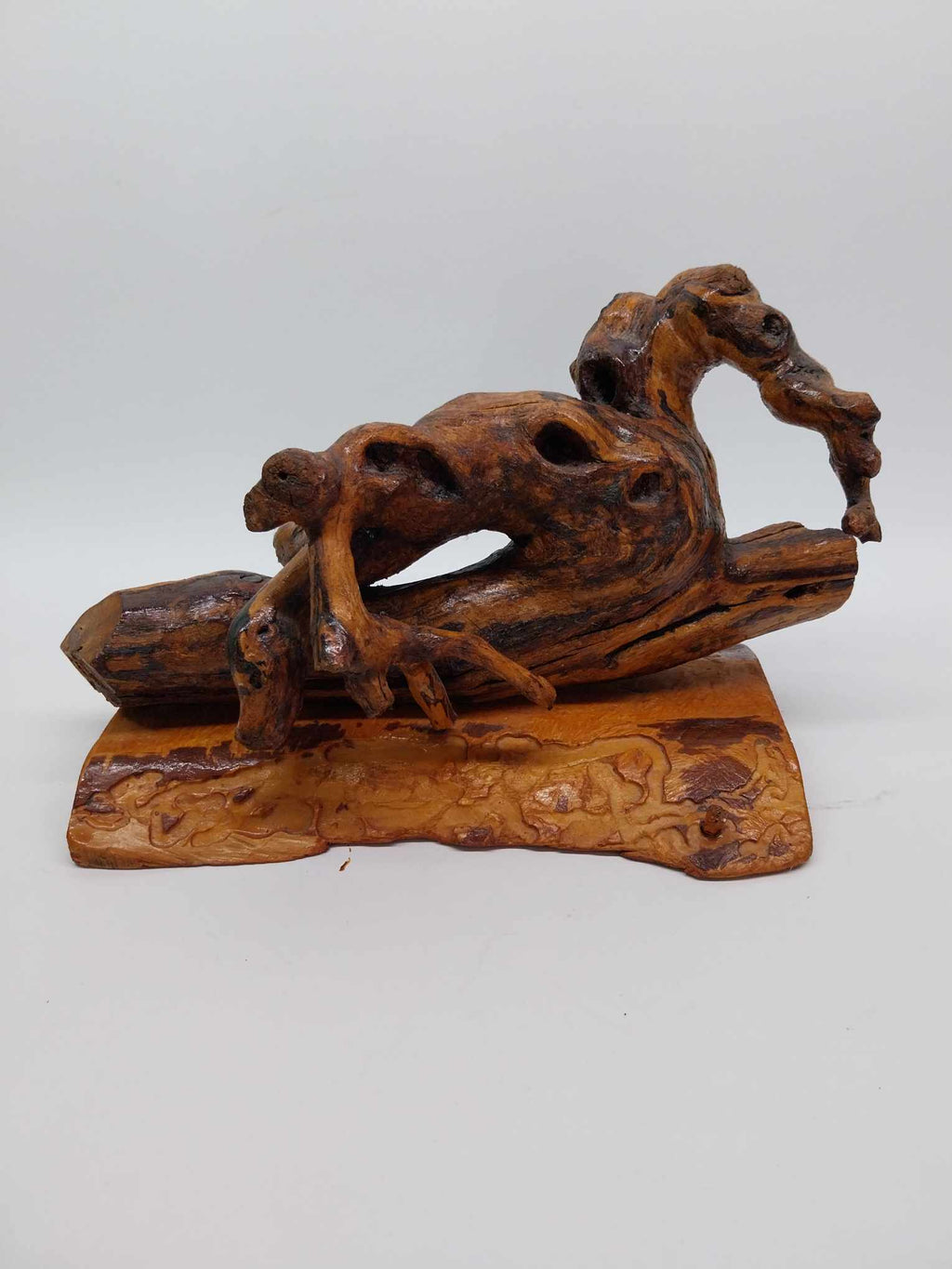 Handcrafted Root Wood Sculpture — One-of-a-Kind Folk Art