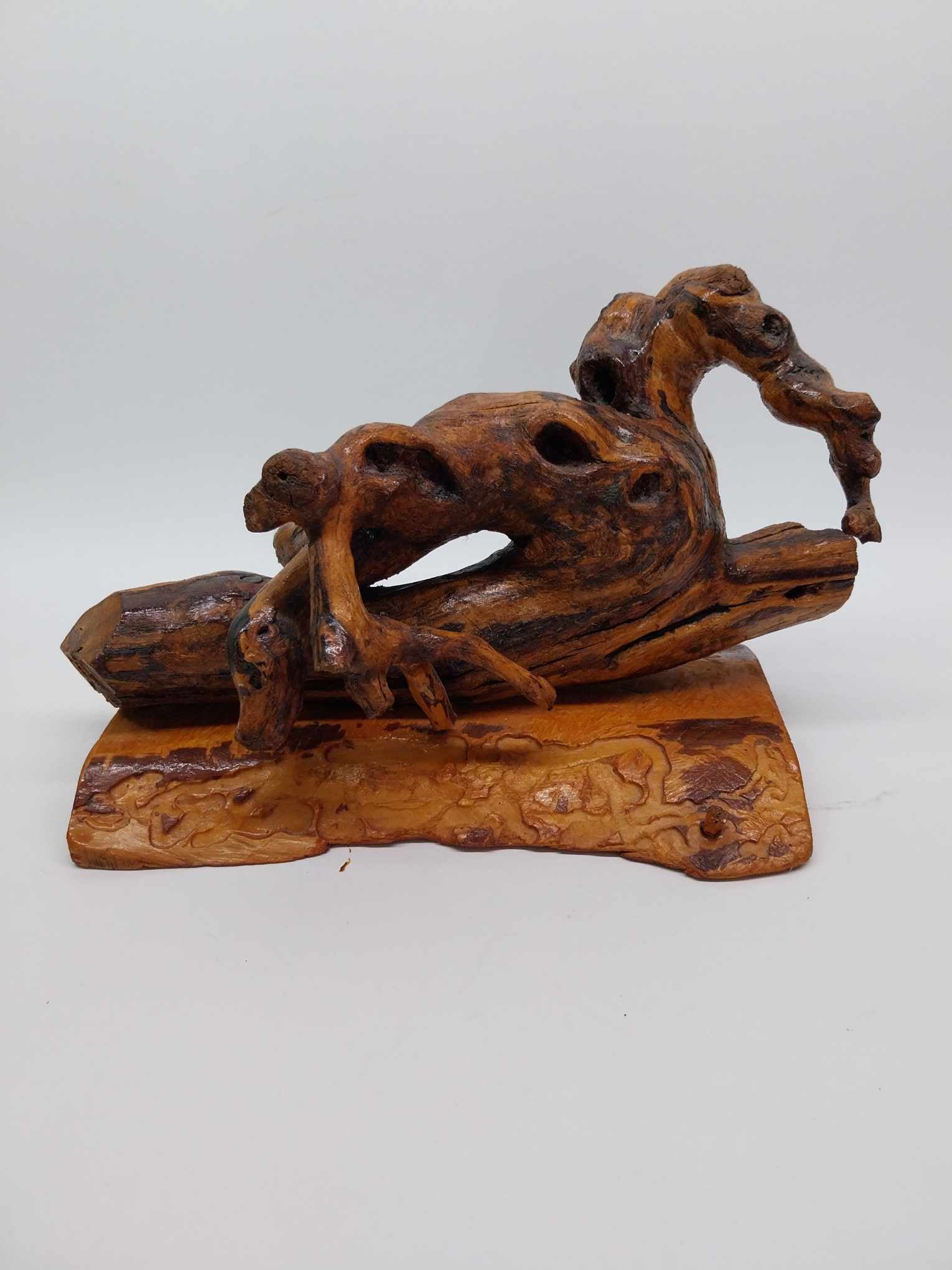Handcrafted Root Wood Sculpture — One-of-a-Kind Folk Art