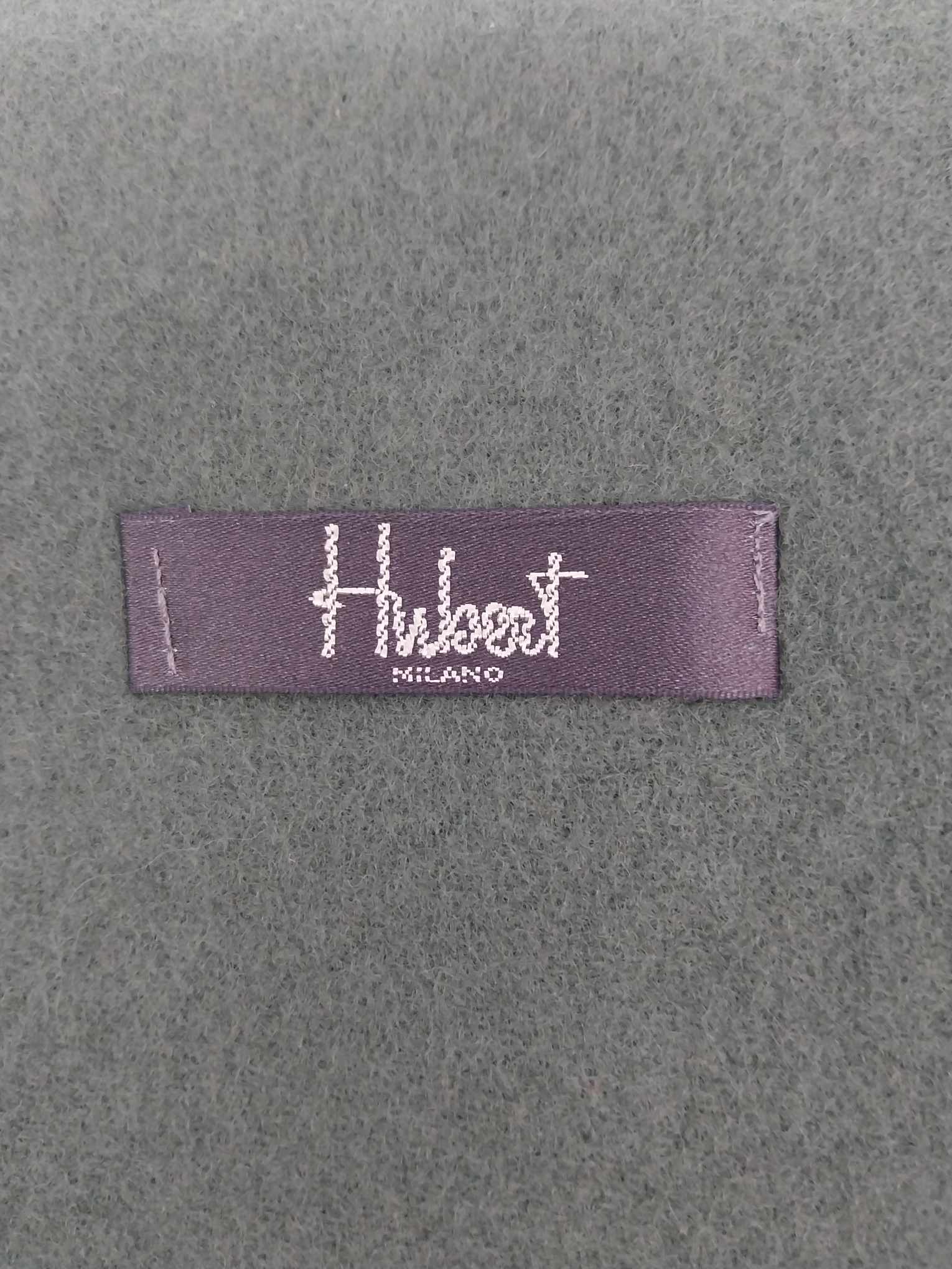 Vintage Hubert Milano Reversible Scarf – Oriental Paisley Print & Sage Green, Fringed