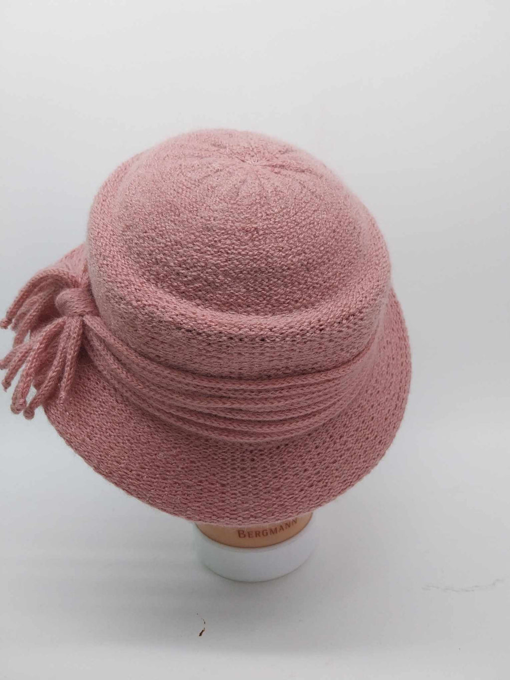 Vintage Blush Pink Knitted Cloche Hat – Women's spring - fall hat