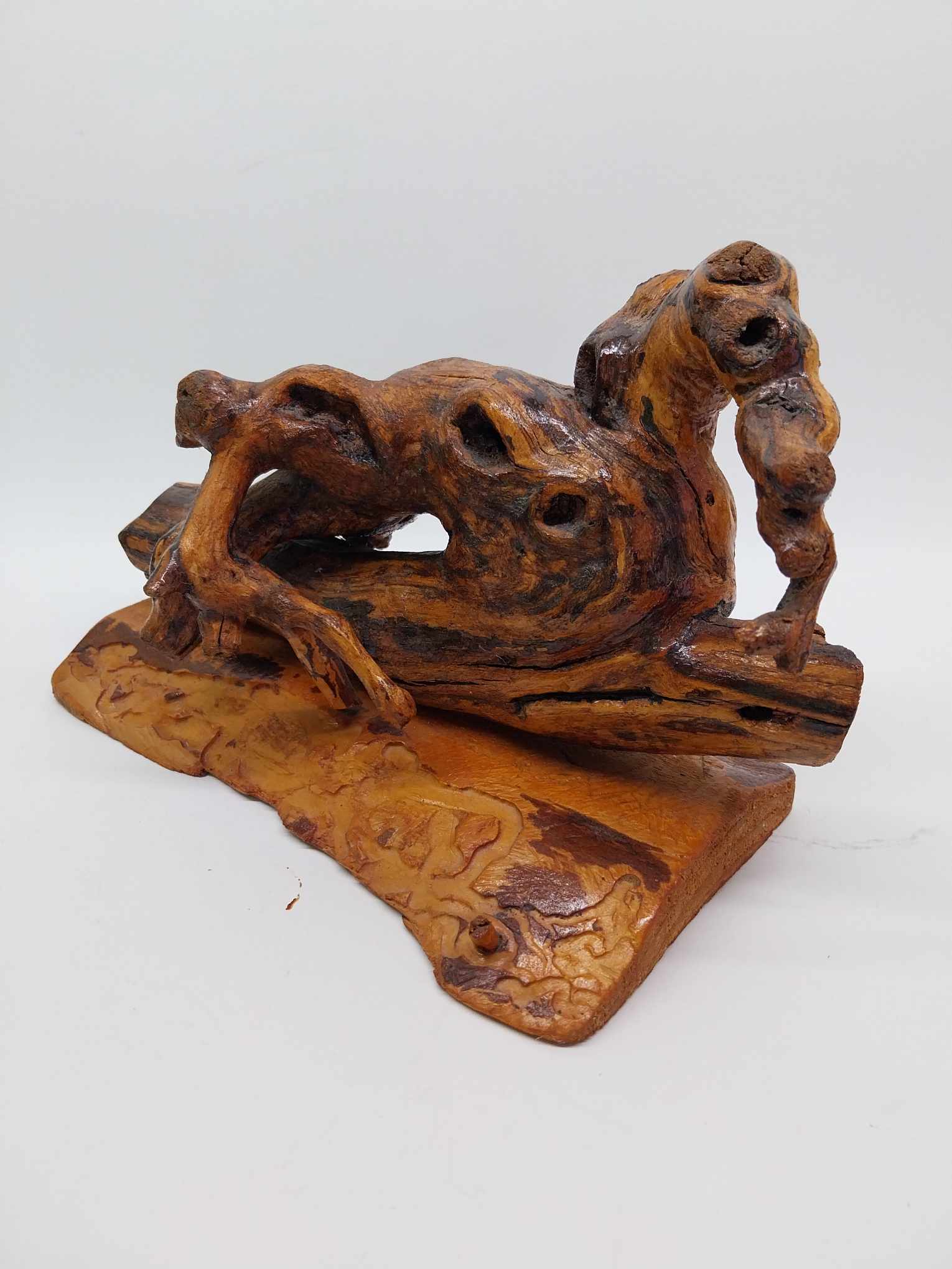 Handcrafted Root Wood Sculpture — One-of-a-Kind Folk Art