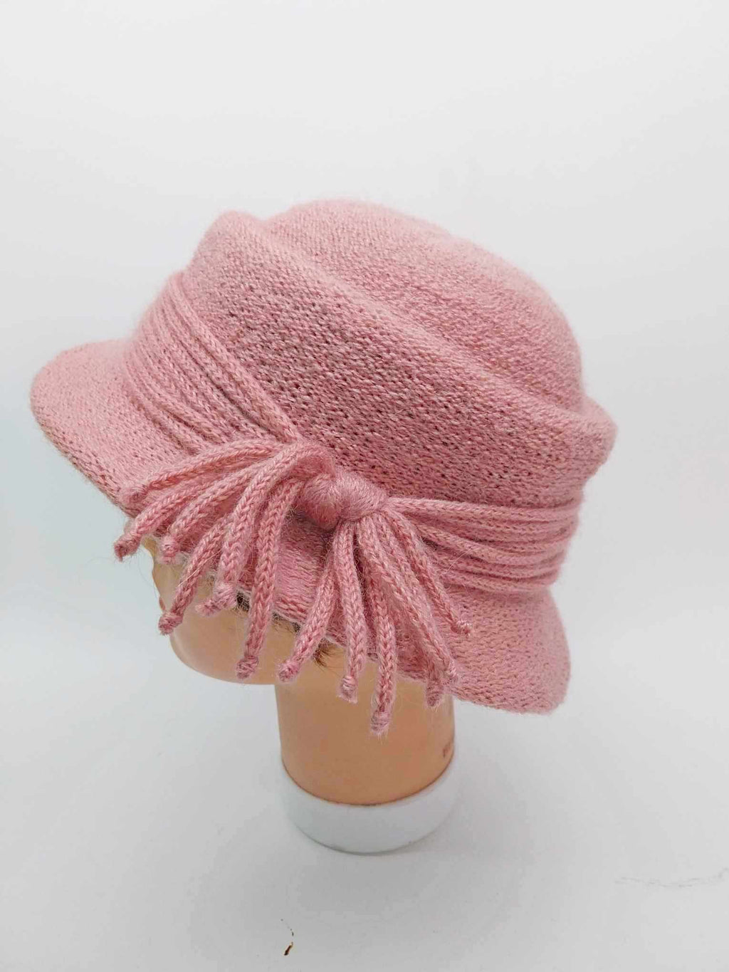 Vintage Blush Pink Knitted Cloche Hat – Women's spring - fall hat