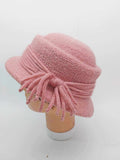 Vintage Blush Pink Knitted Cloche Hat – Women's spring - fall hat