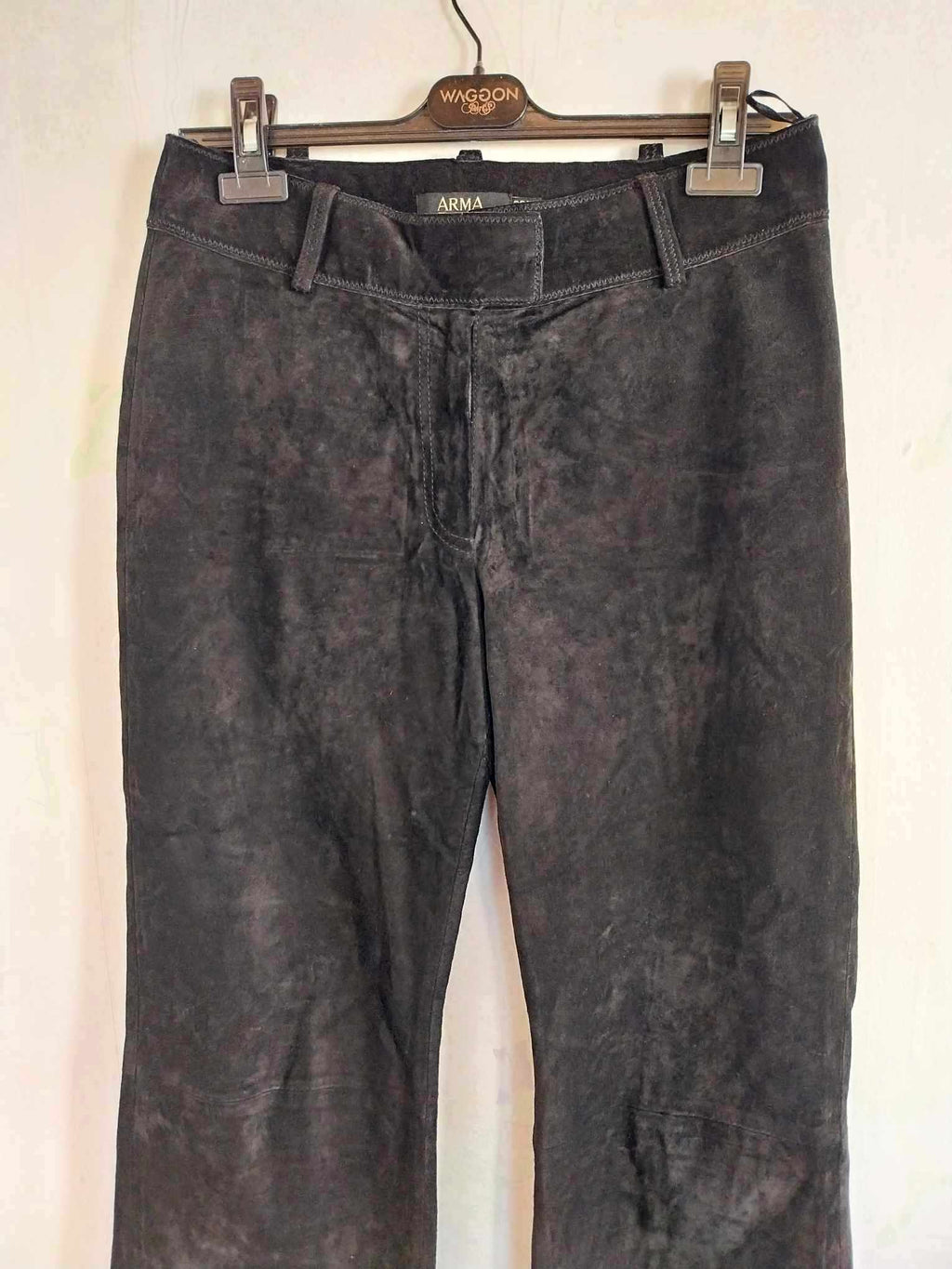 ARMA Women's Black Suede Leather Trousers – Size L