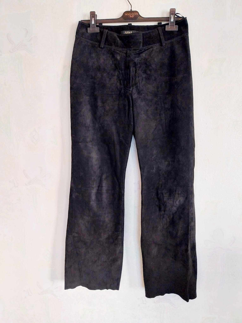 ARMA Women's Black Suede Leather Trousers – Size L