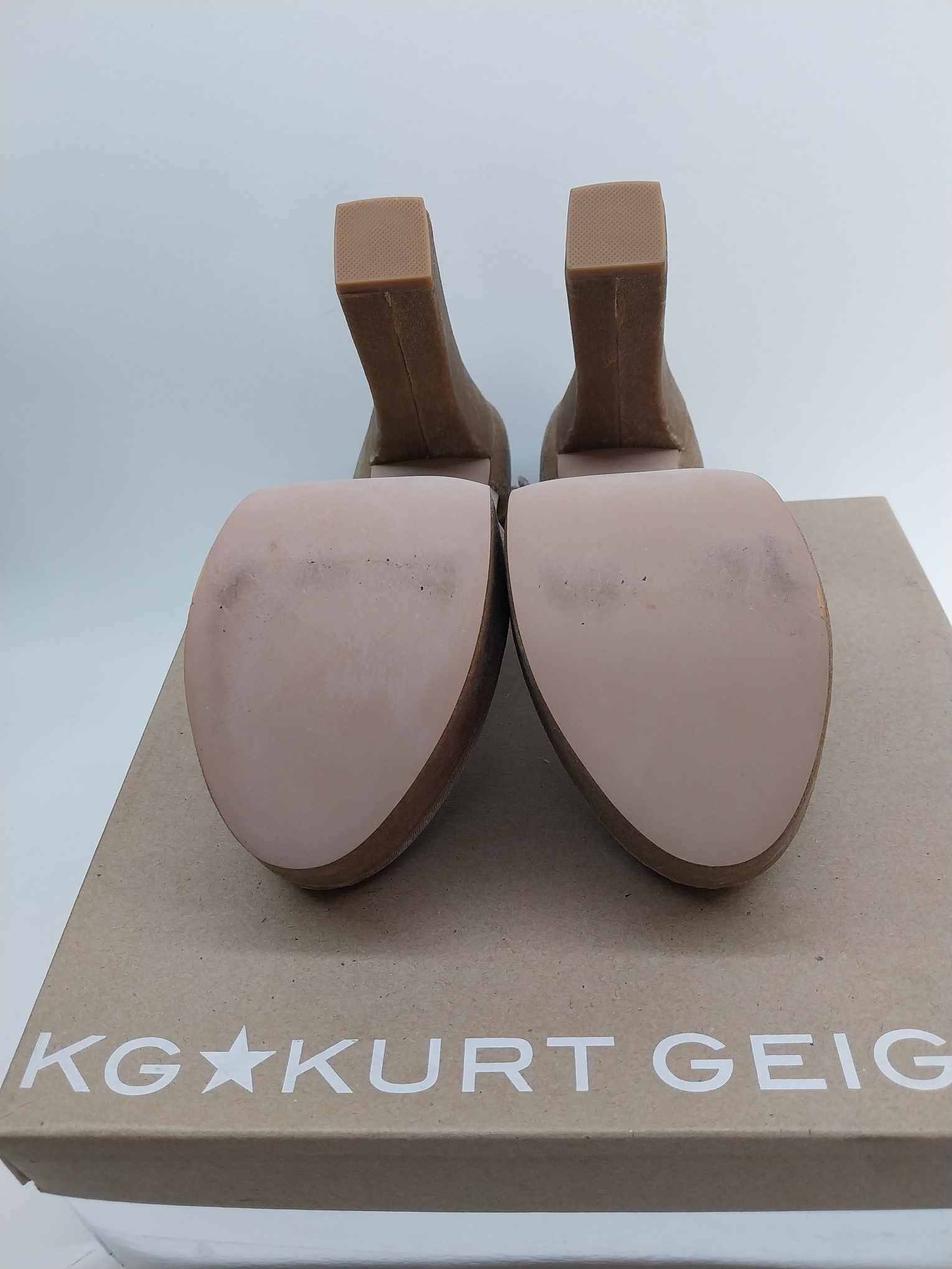 KG Kurt Geiger Platform Heels - Velvet Champagne Women's Shoes