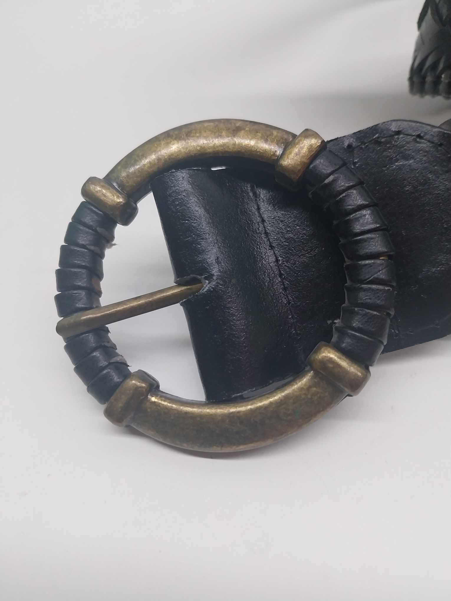 Vintage Braided Leather Belt — Black