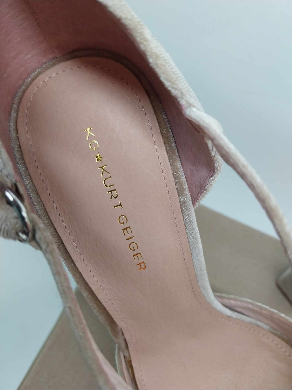 KG Kurt Geiger Platform Heels - Velvet Champagne Women's Shoes