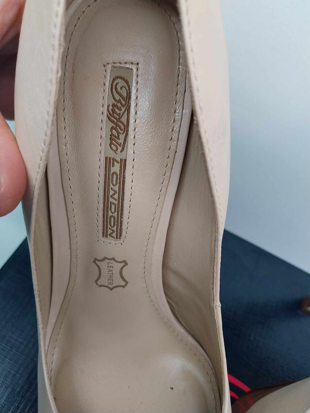 BUFFALO London Platform Heels — Nude Leather, High Stiletto