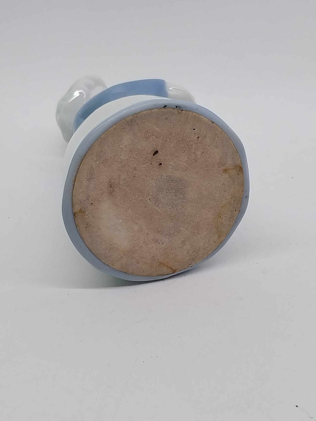 Vintage Porcelain Woman Figurine Candle Holder – Blue & White Floral