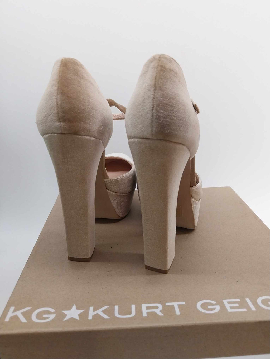 KG Kurt Geiger Platform Heels - Velvet Champagne Women's Shoes