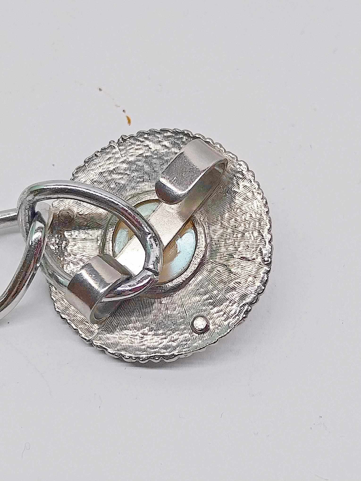 Vintage Silver Chain Belt – Metal Sun with Pearl Buckle & Coin Pendant