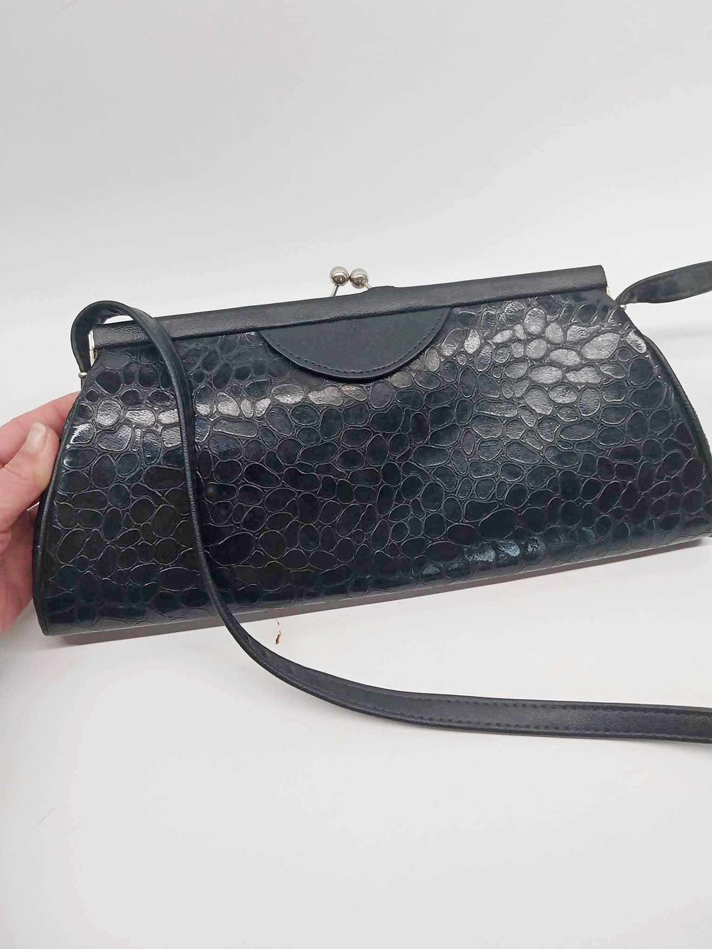 Vintage Ladies Handbag with Embossed Pattern, USSR, 1990