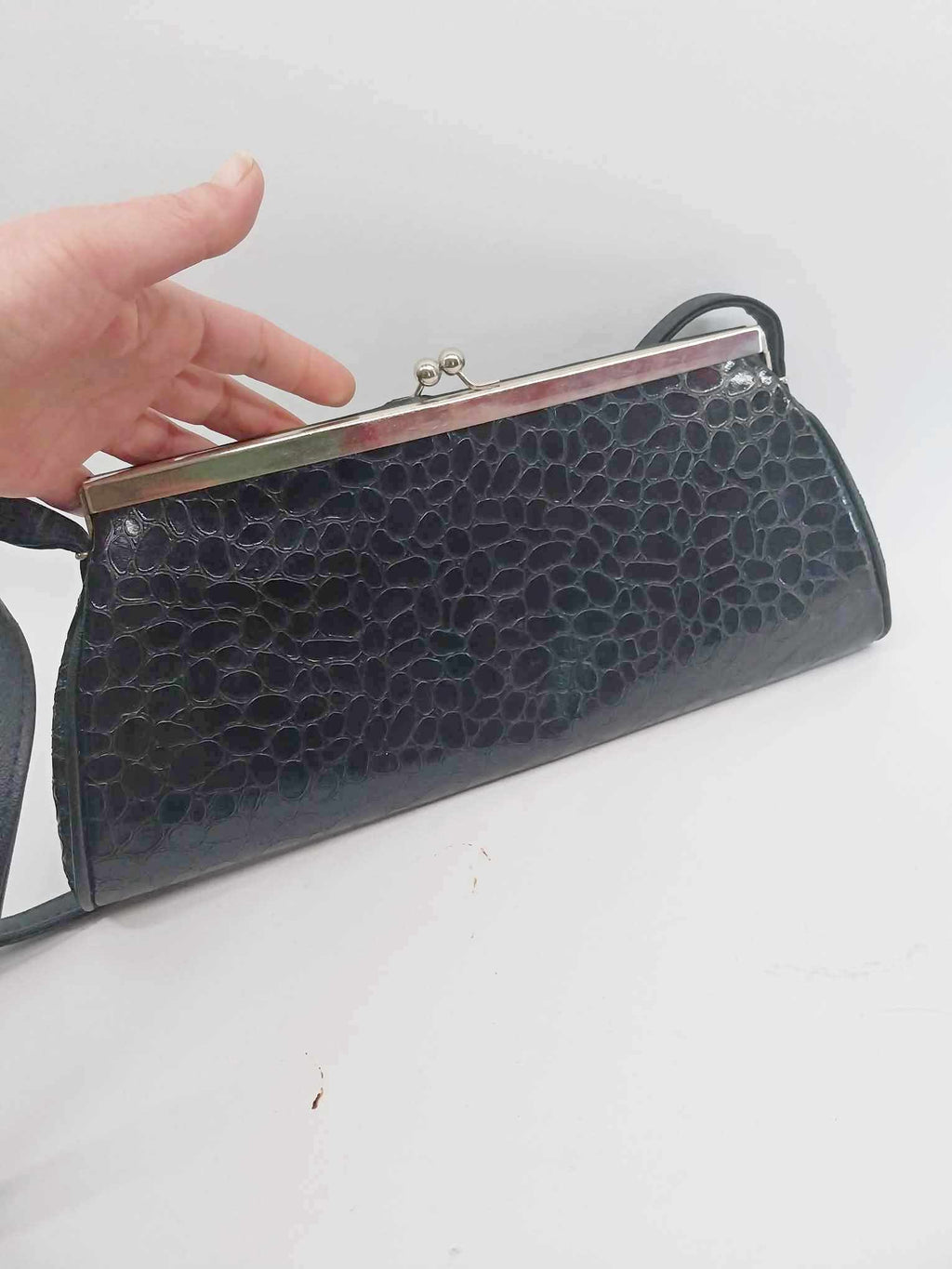 Vintage Ladies Handbag with Embossed Pattern, USSR, 1990