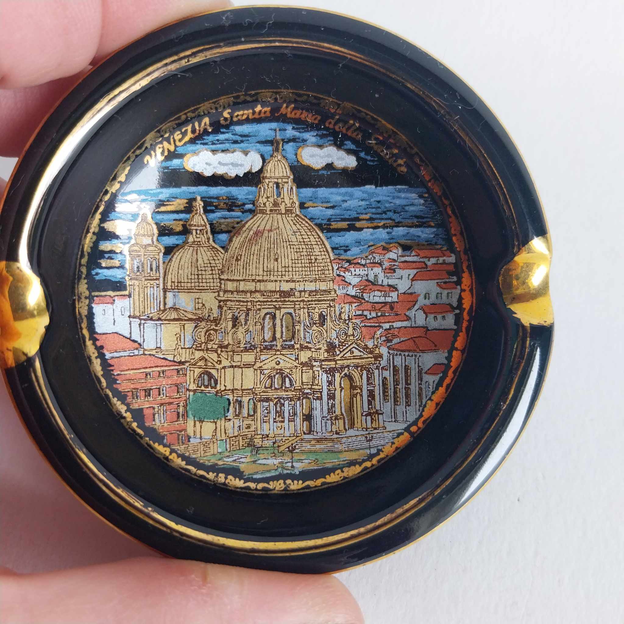 Vintage Venice Ashtray — Handmade 24K Gold - Porcelain & Gold Ashtray