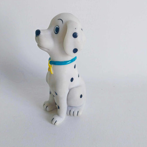 Disney 101 Dalmatians Puppy Rubber Figure – Sitting Dalmatian with Blue Collar & Bone Tag