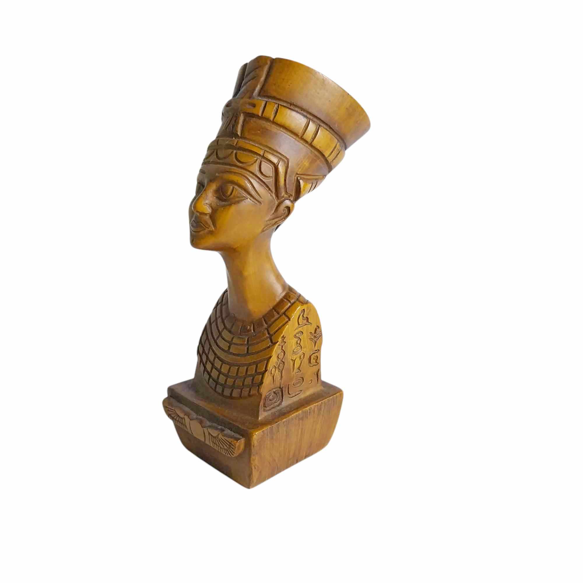 Vintage Polyresin Bust of Nefertiti – Egyptian Queen Sculpture