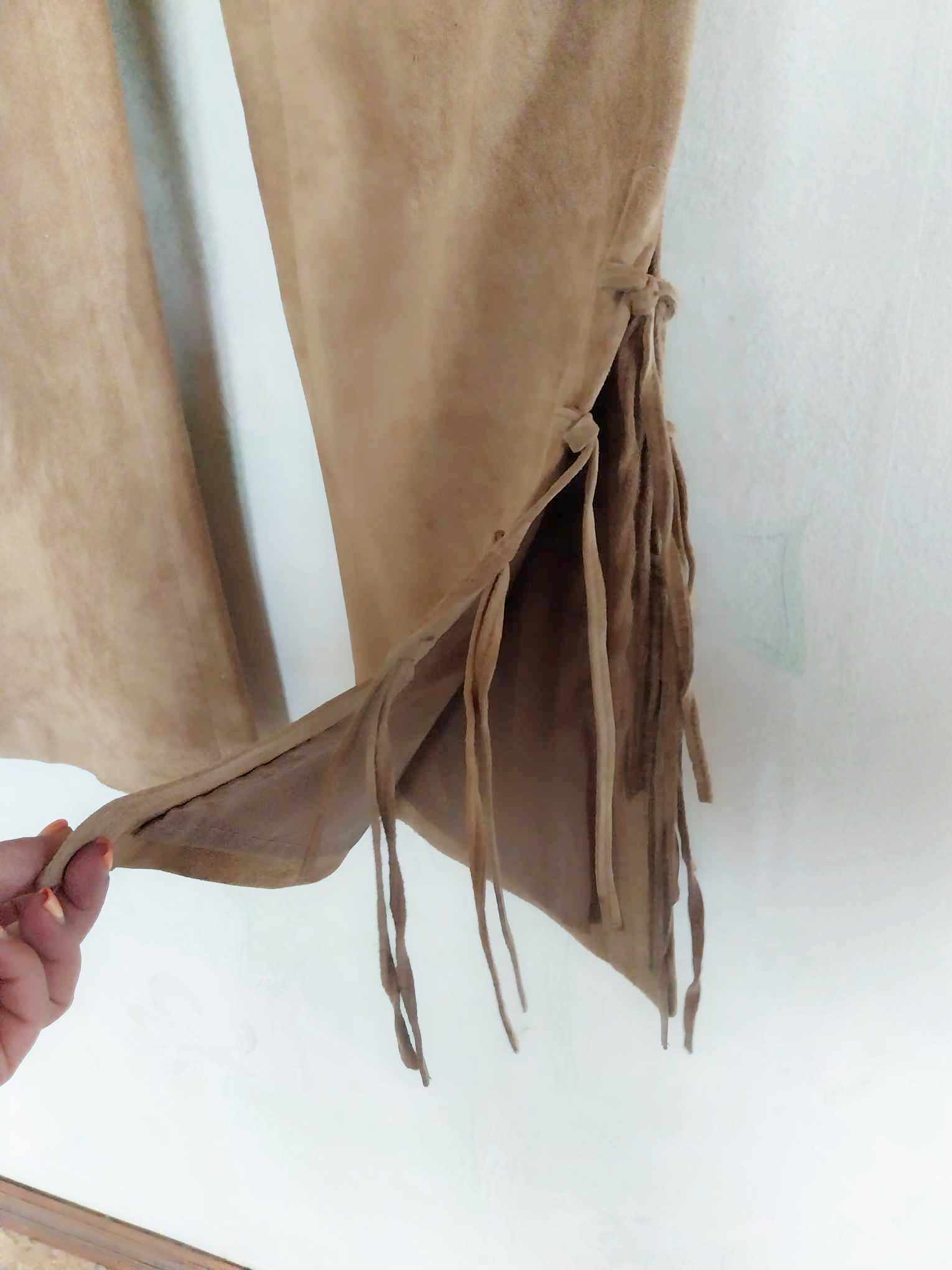 Vintage suede pants with fringe and laces, Western Cowgirl Pants