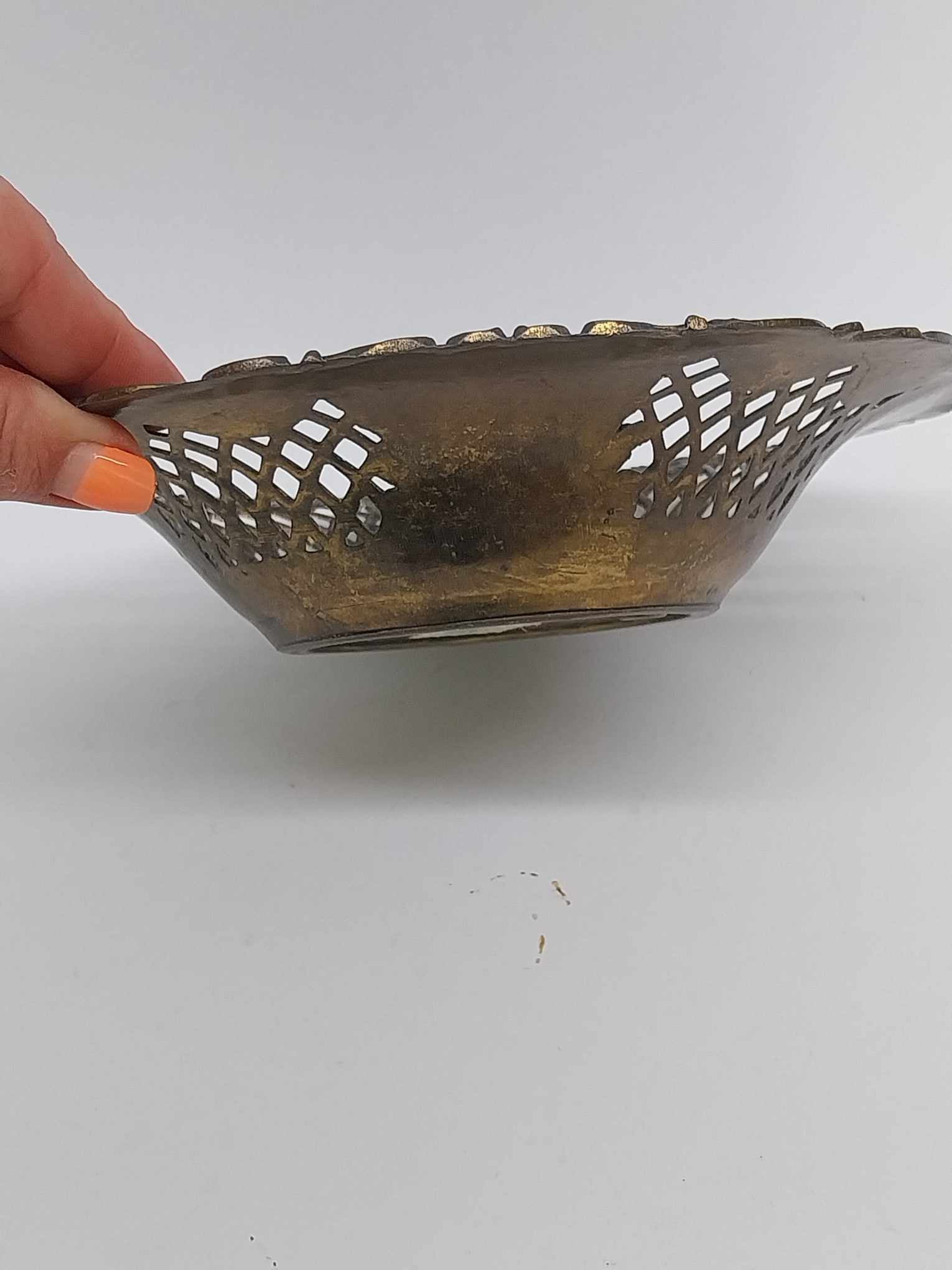 Vintage Italian brass plate, Rare, Old, Collectible