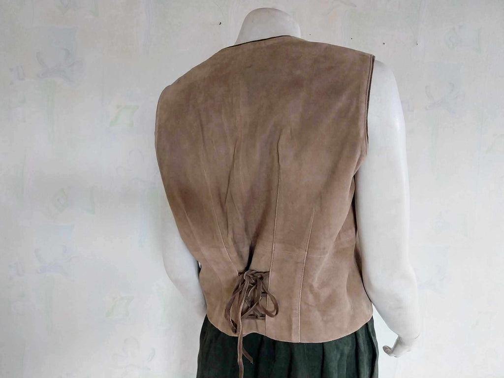 Vintage Suede Vest – Natural Life Landhausmode, Size 40