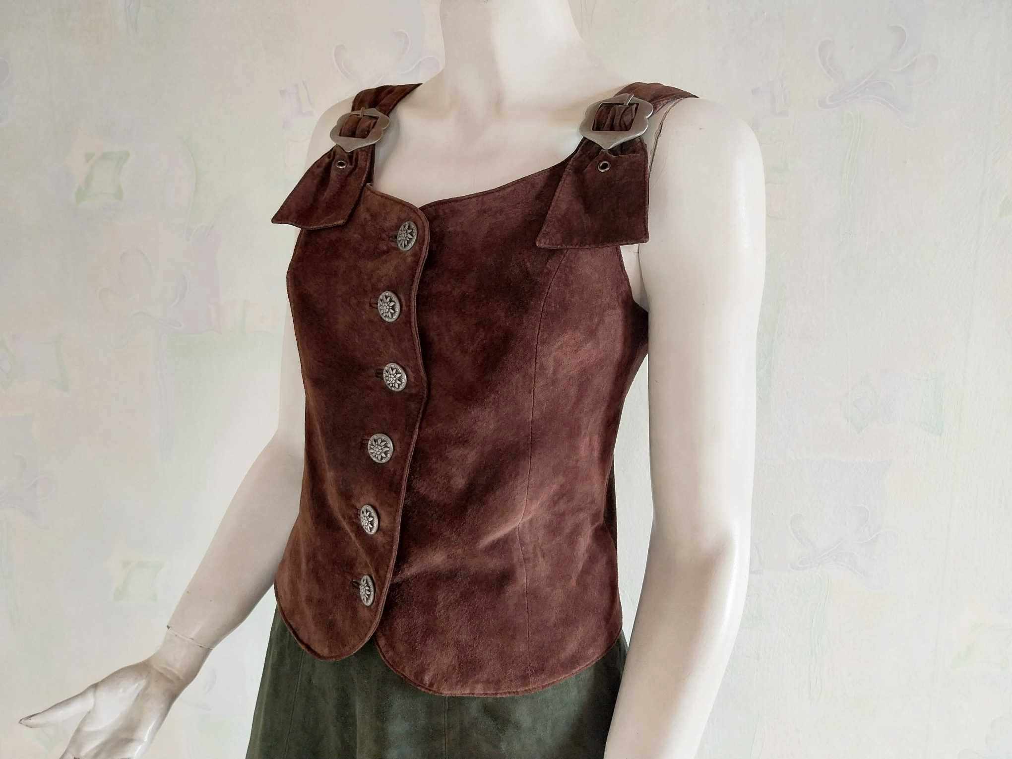 Vintage Dirndl Suede Corset Vest by  Landhaus - Bavarian