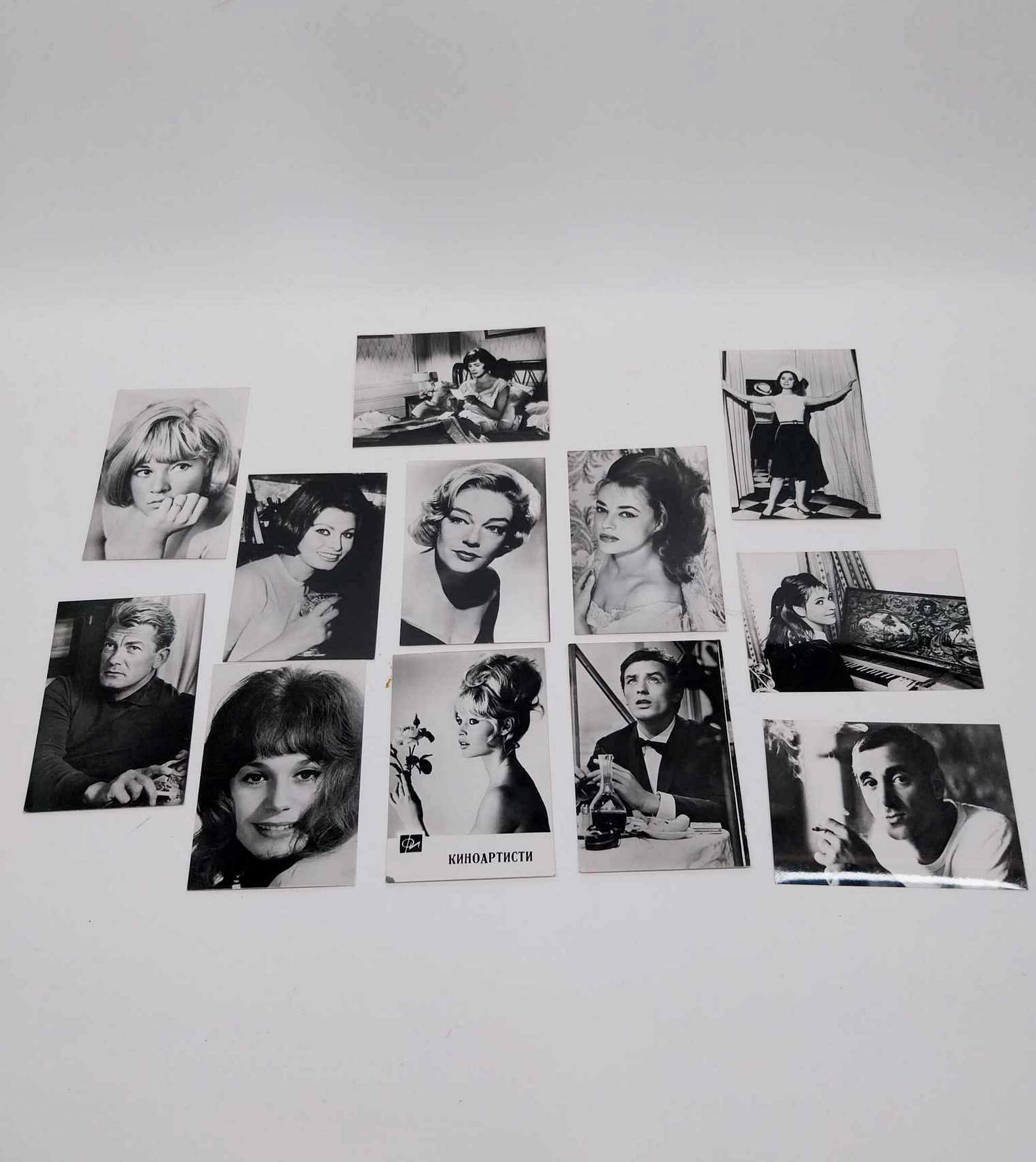 Vintage European Film Stars Photo Cards – Set of 12 Black & White