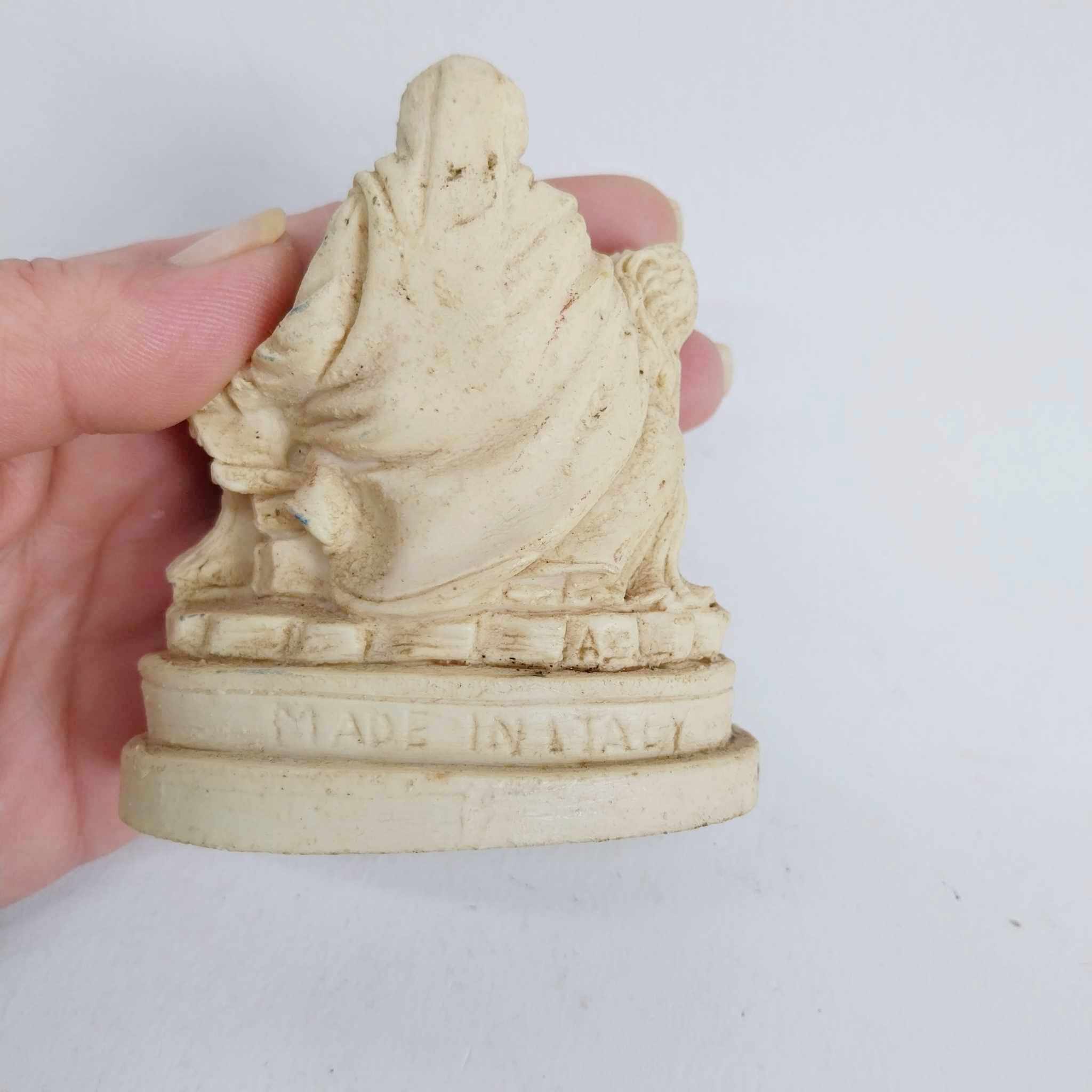 Miniature Italian Sculpture — Michelangelo's Pietà Replica, Resin Figurine