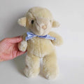 Vintage Heunec Plush Lamb Stuffed Animal 1990s Germany Blue Bow