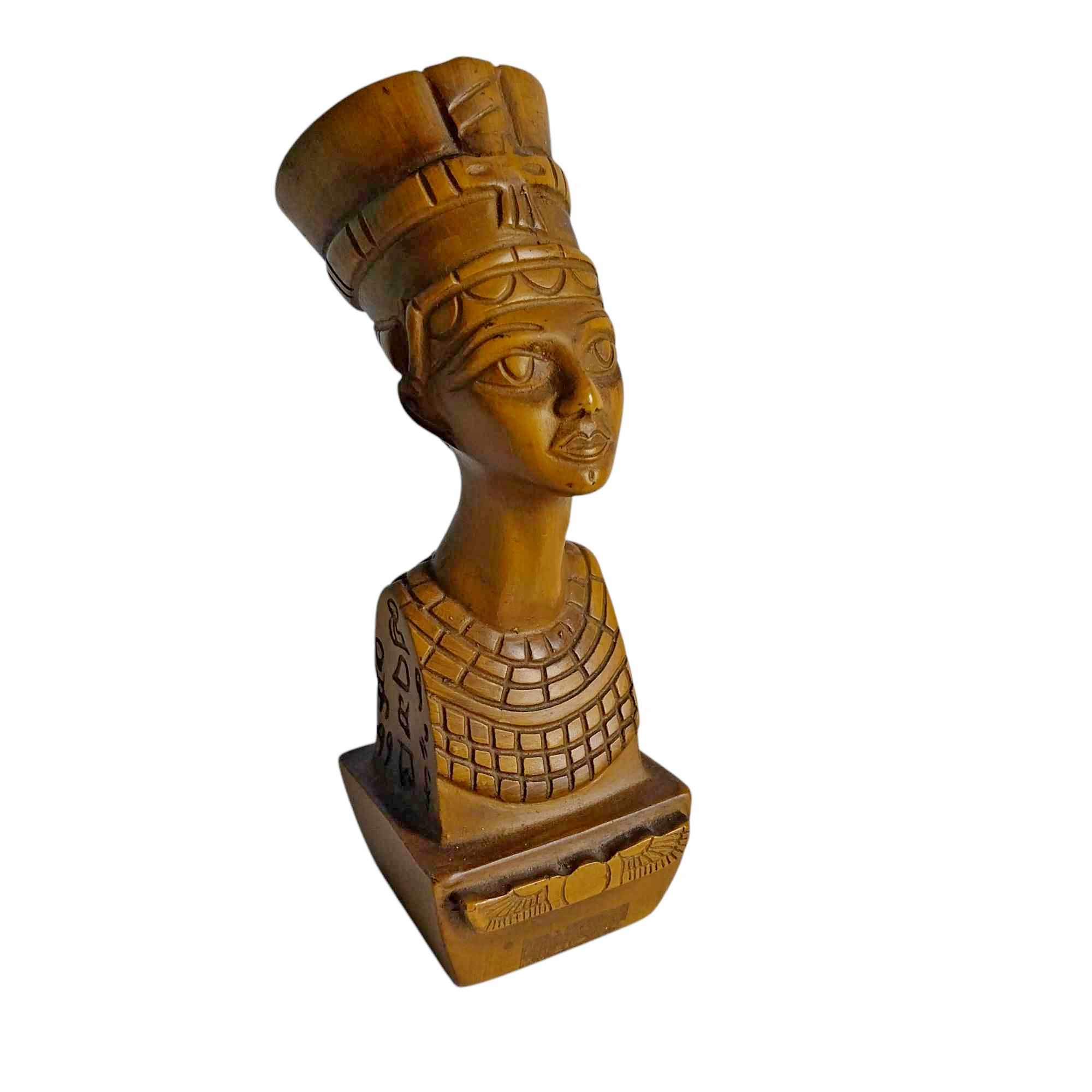 Vintage Polyresin Bust of Nefertiti – Egyptian Queen Sculpture