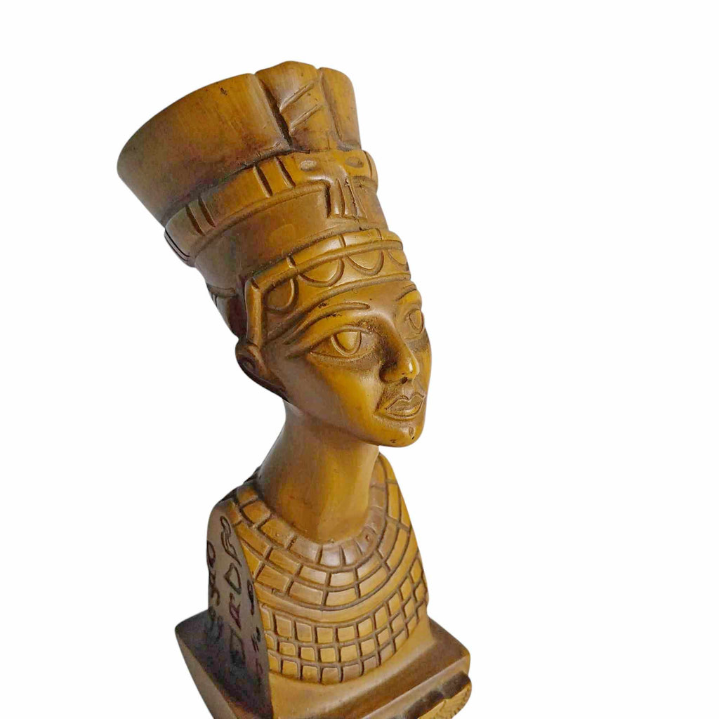 Vintage Polyresin Bust of Nefertiti – Egyptian Queen Sculpture