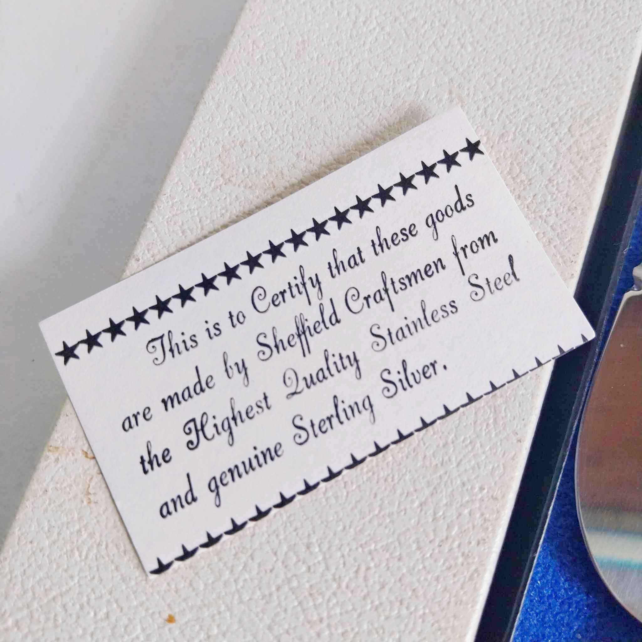 Vintage stainless steel and silver cake spatula Sheffield England with certificate