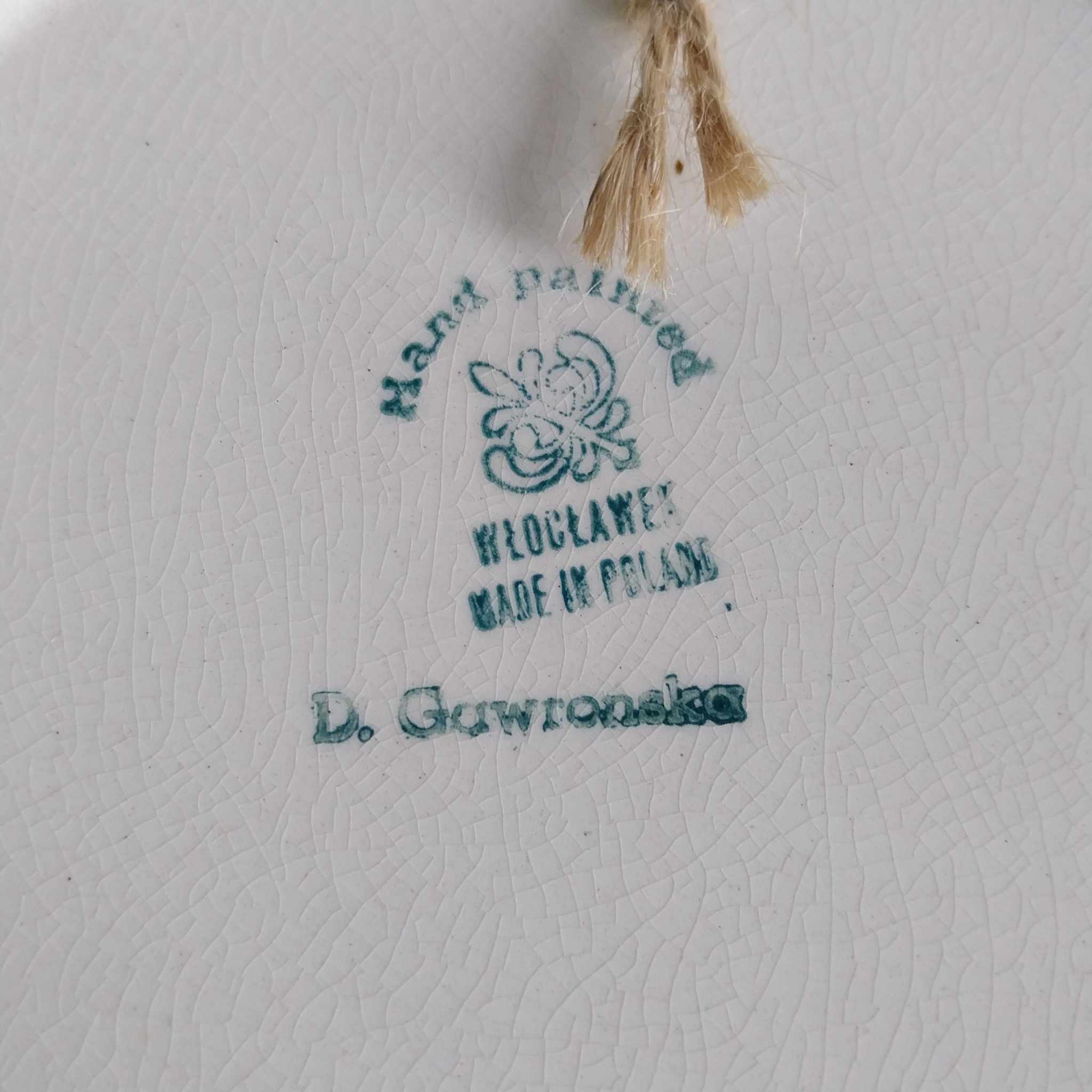 Vintage Hand-Painted Ceramic Plate — Wloclawek, Poland