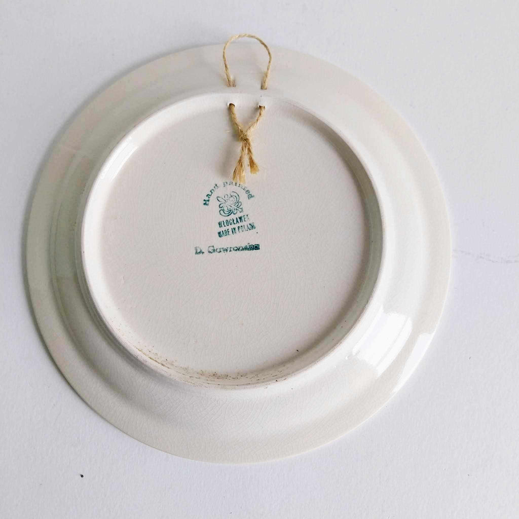 Vintage Hand-Painted Ceramic Plate — Wloclawek, Poland