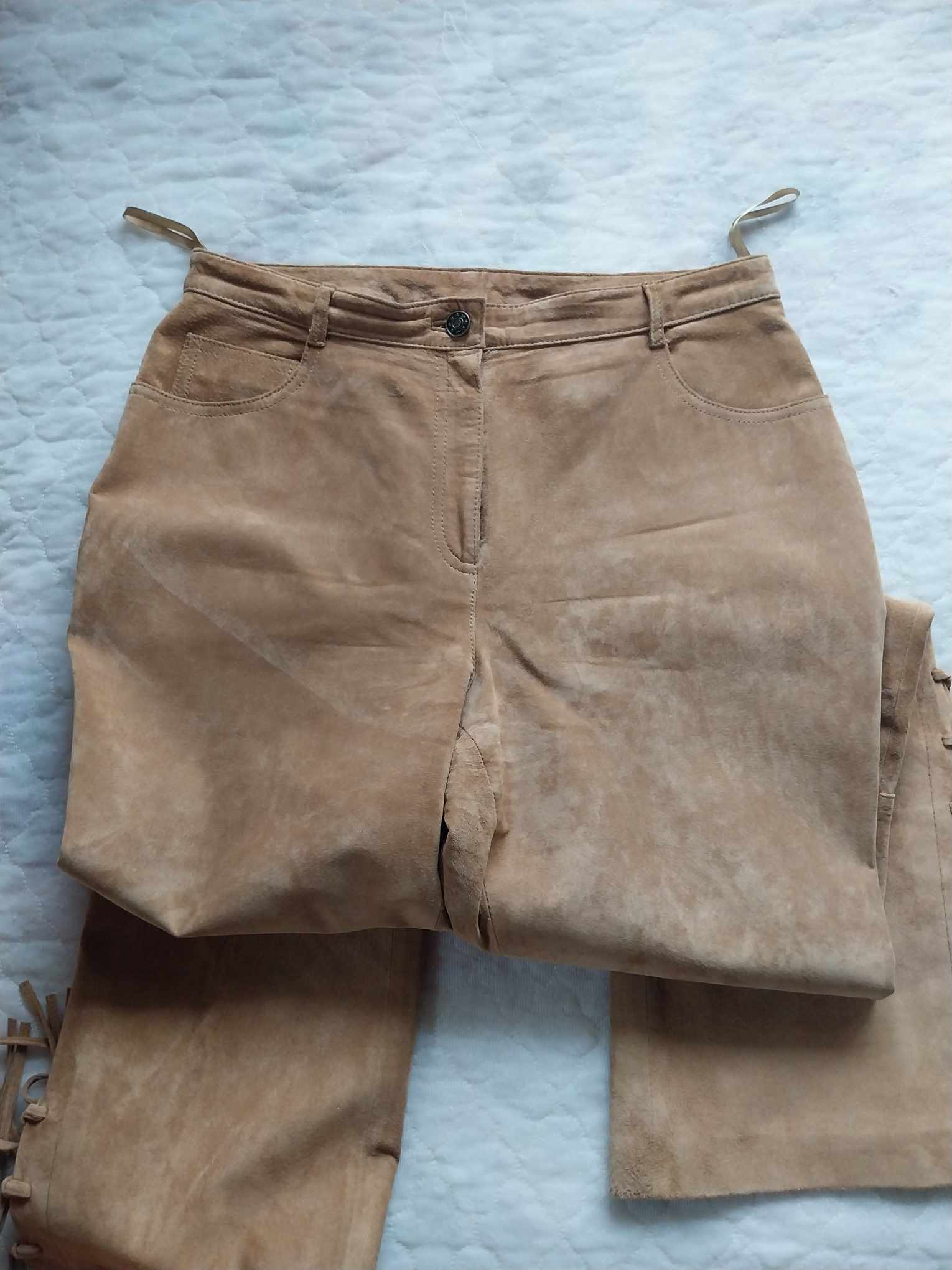 Vintage suede pants with fringe and laces, Western Cowgirl Pants