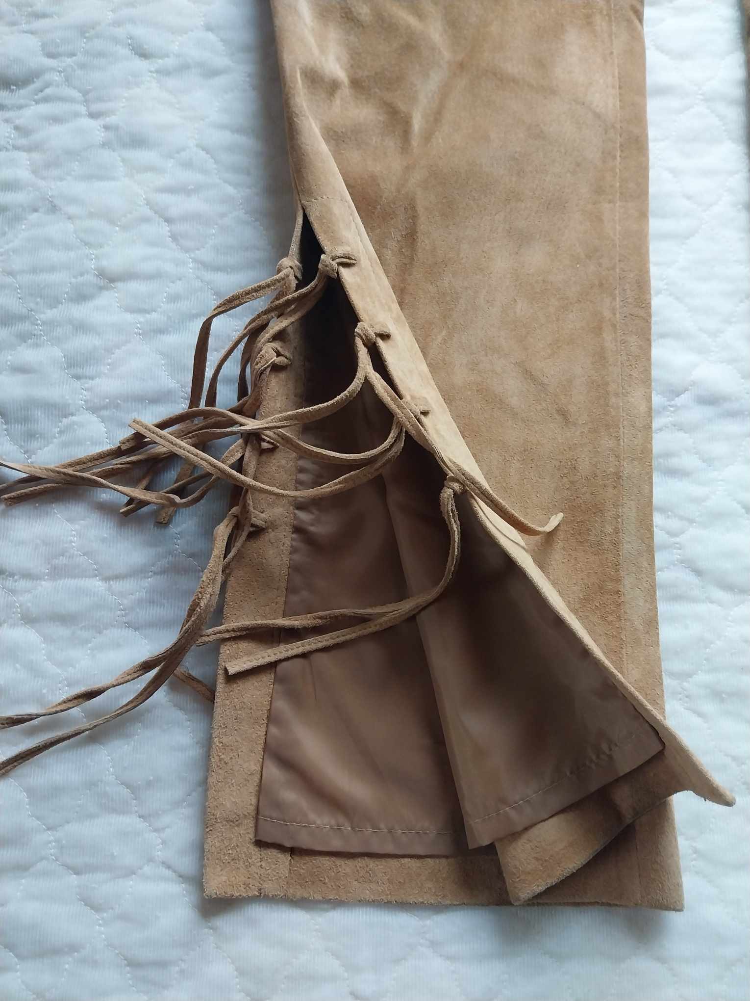 Vintage suede pants with fringe and laces, Western Cowgirl Pants