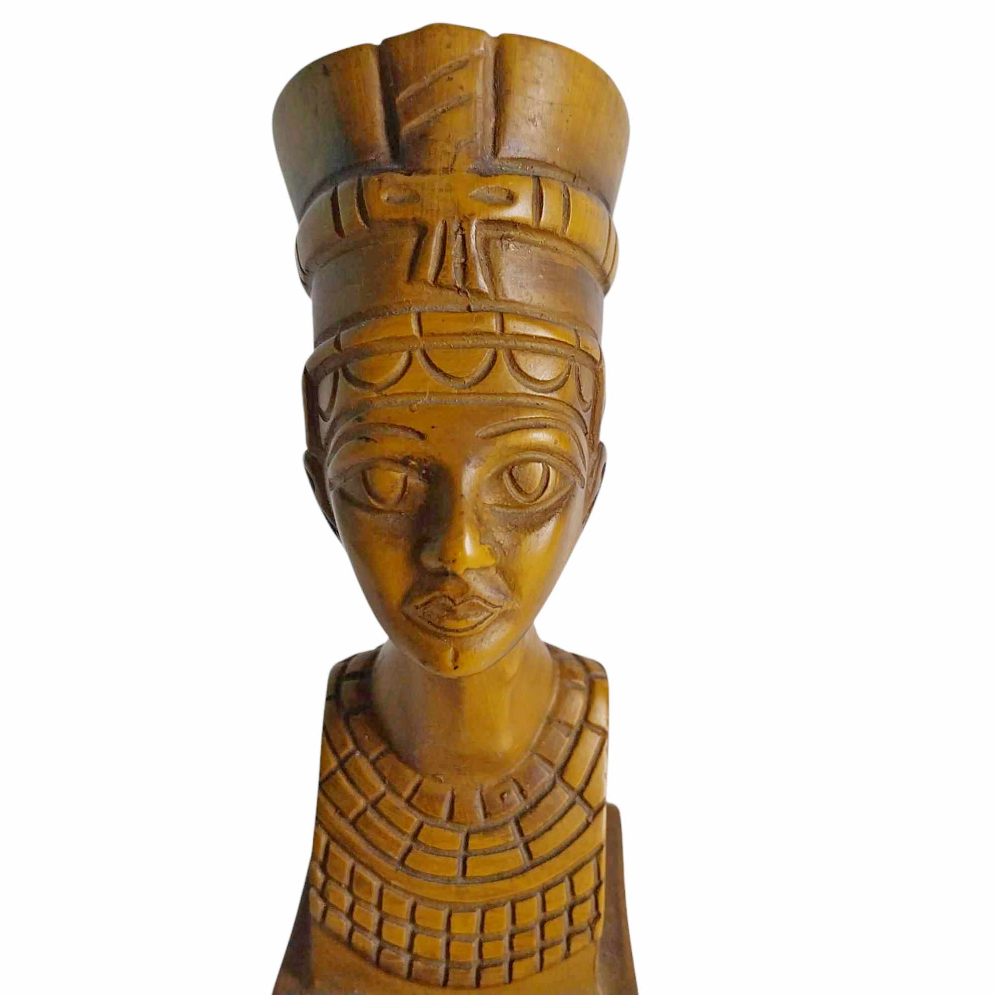 Vintage Polyresin Bust of Nefertiti – Egyptian Queen Sculpture