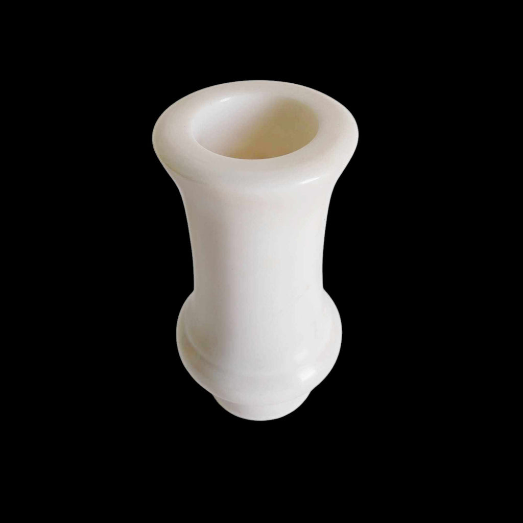 Vintage White Marble Vase – Classic Hourglass Silhouette