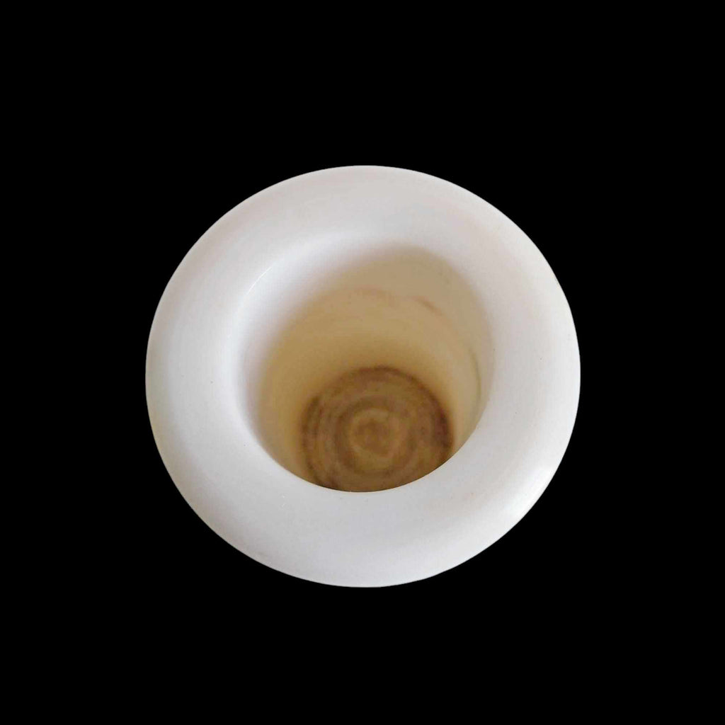 Vintage White Marble Vase – Classic Hourglass Silhouette
