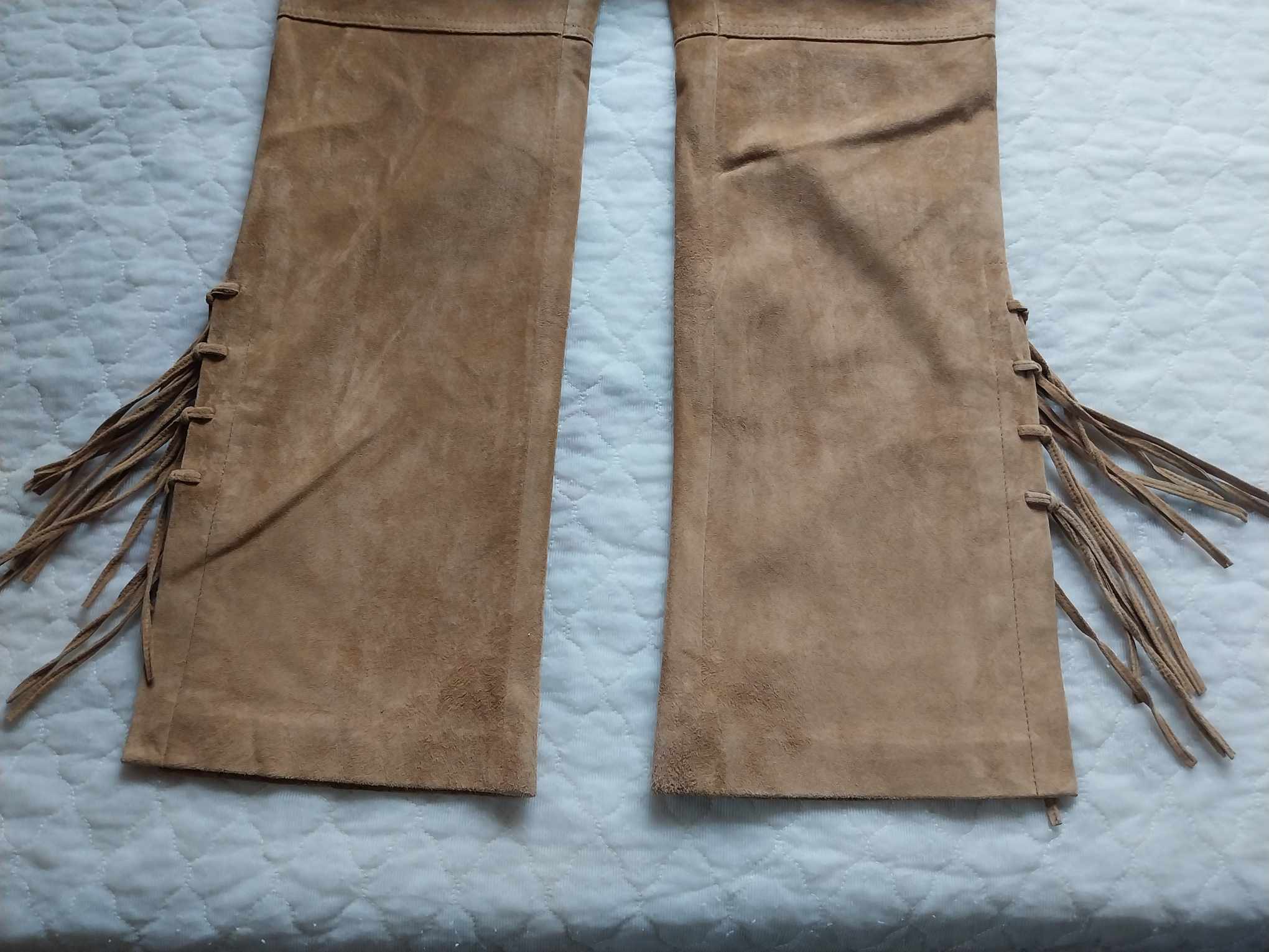 Vintage suede pants with fringe and laces, Western Cowgirl Pants