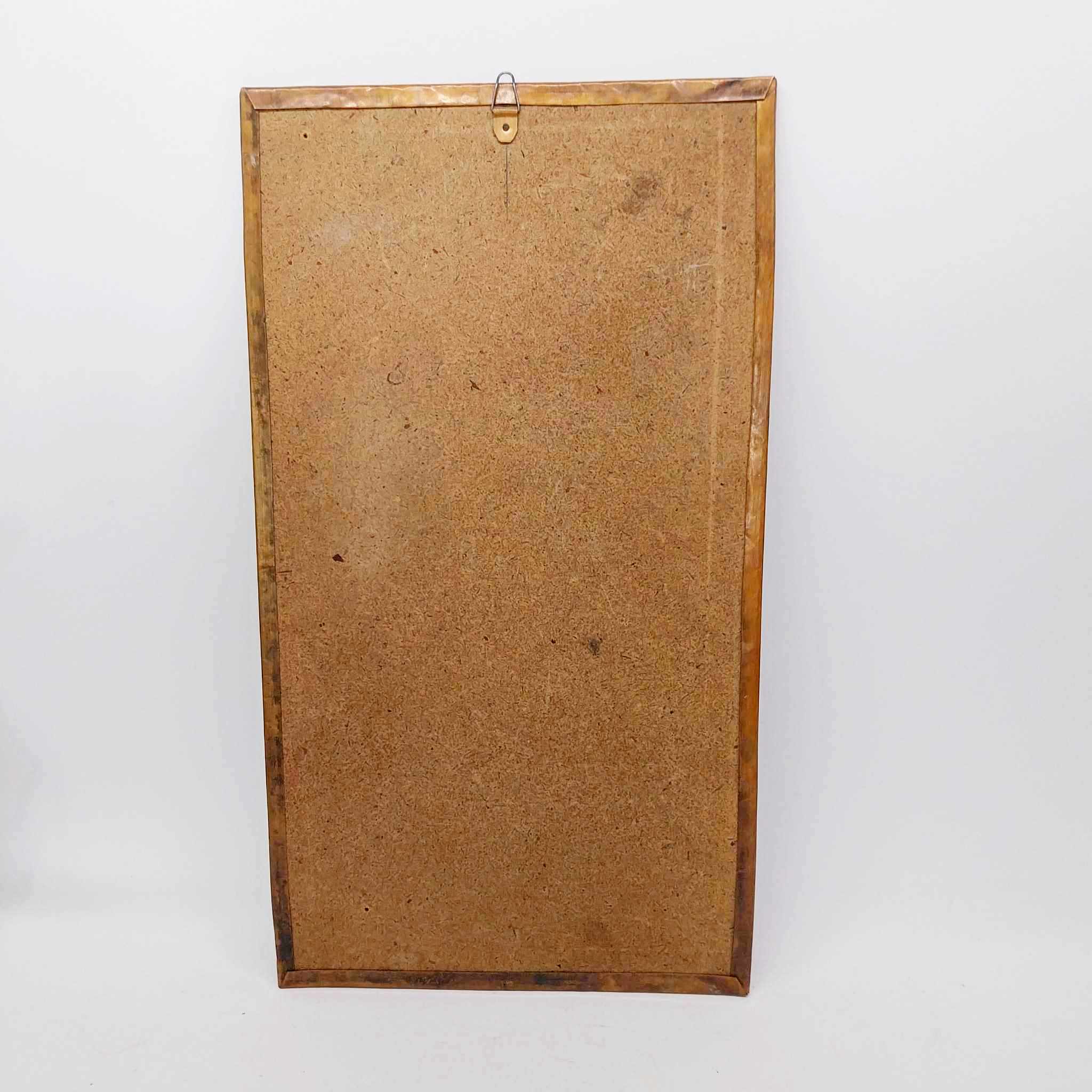 Vintage copper picture "Surfer", Handmade embossed copper decoration