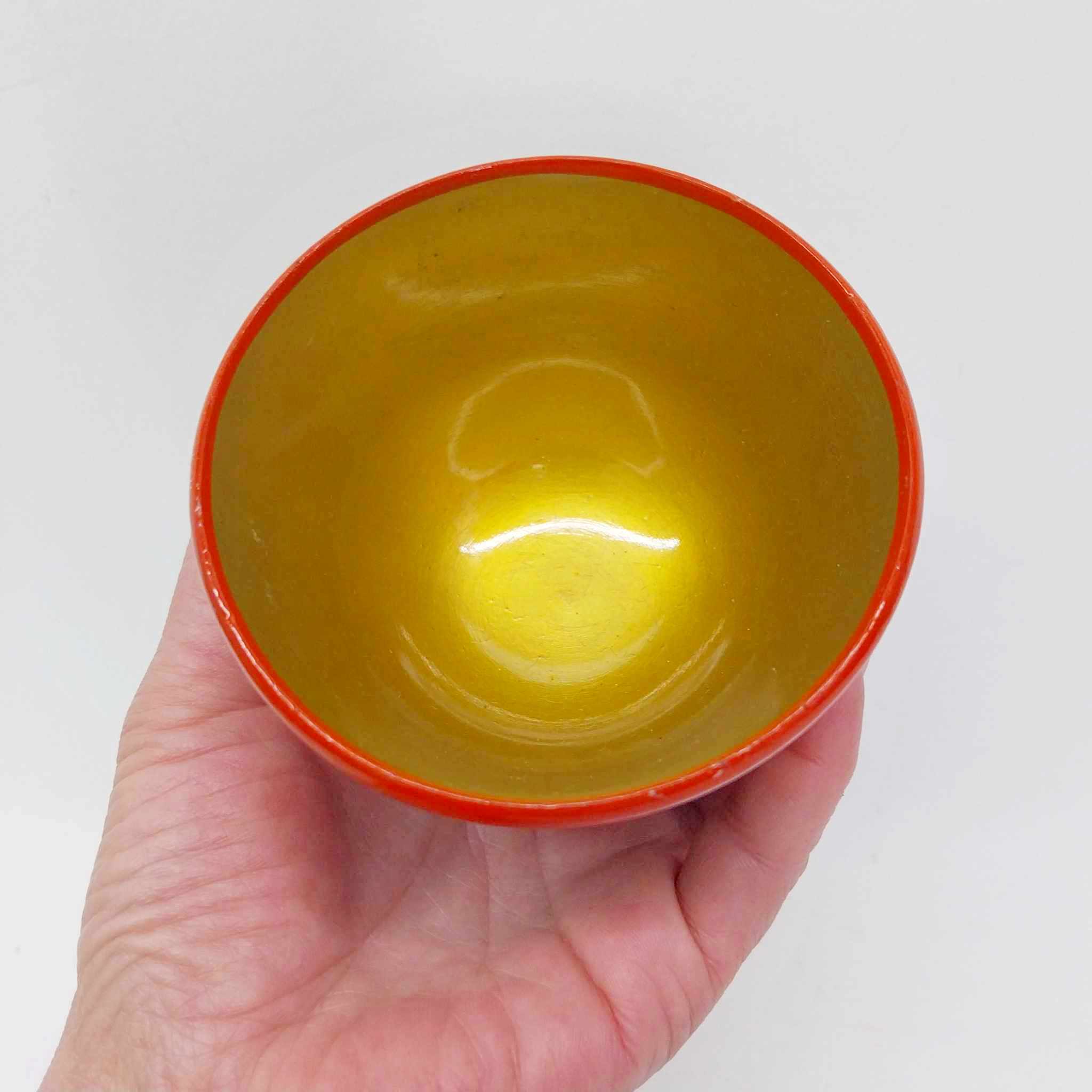 Vintage Russian Khokhloma Wooden Cup — Hand-Painted Lacquerware