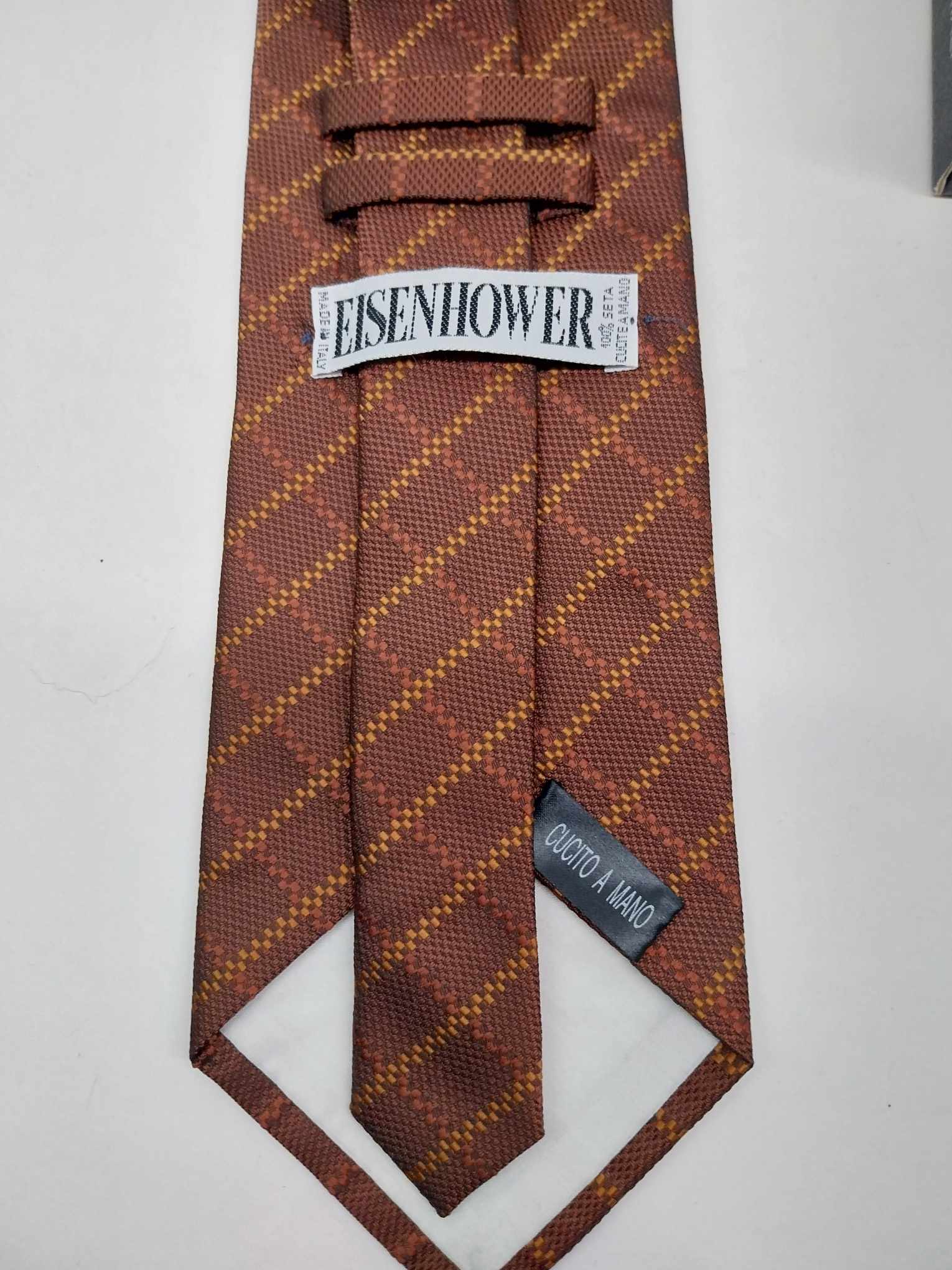 Italian tie EISENHOWER, Silk necktie in box, New, Gift for Men