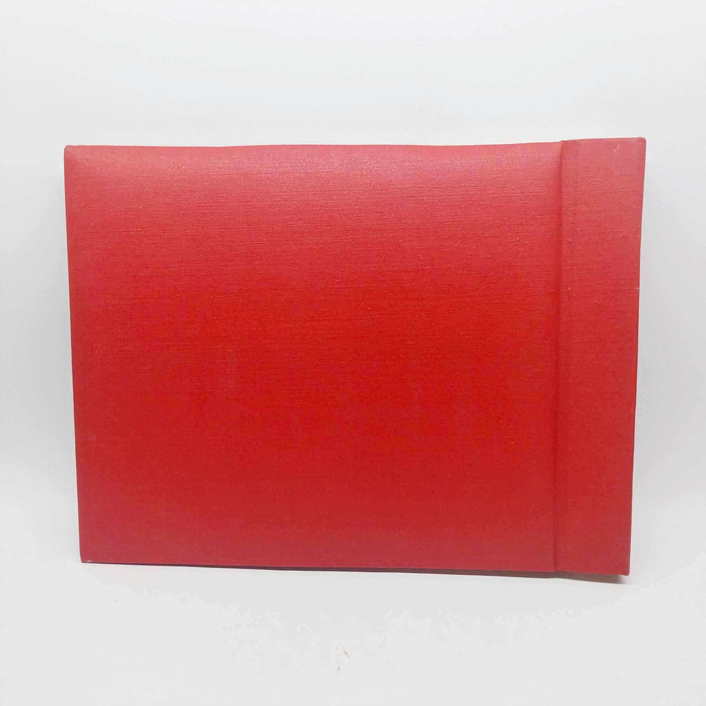 Vintage Photo Album with Bulgarian Folk Embroidery Trim — Red