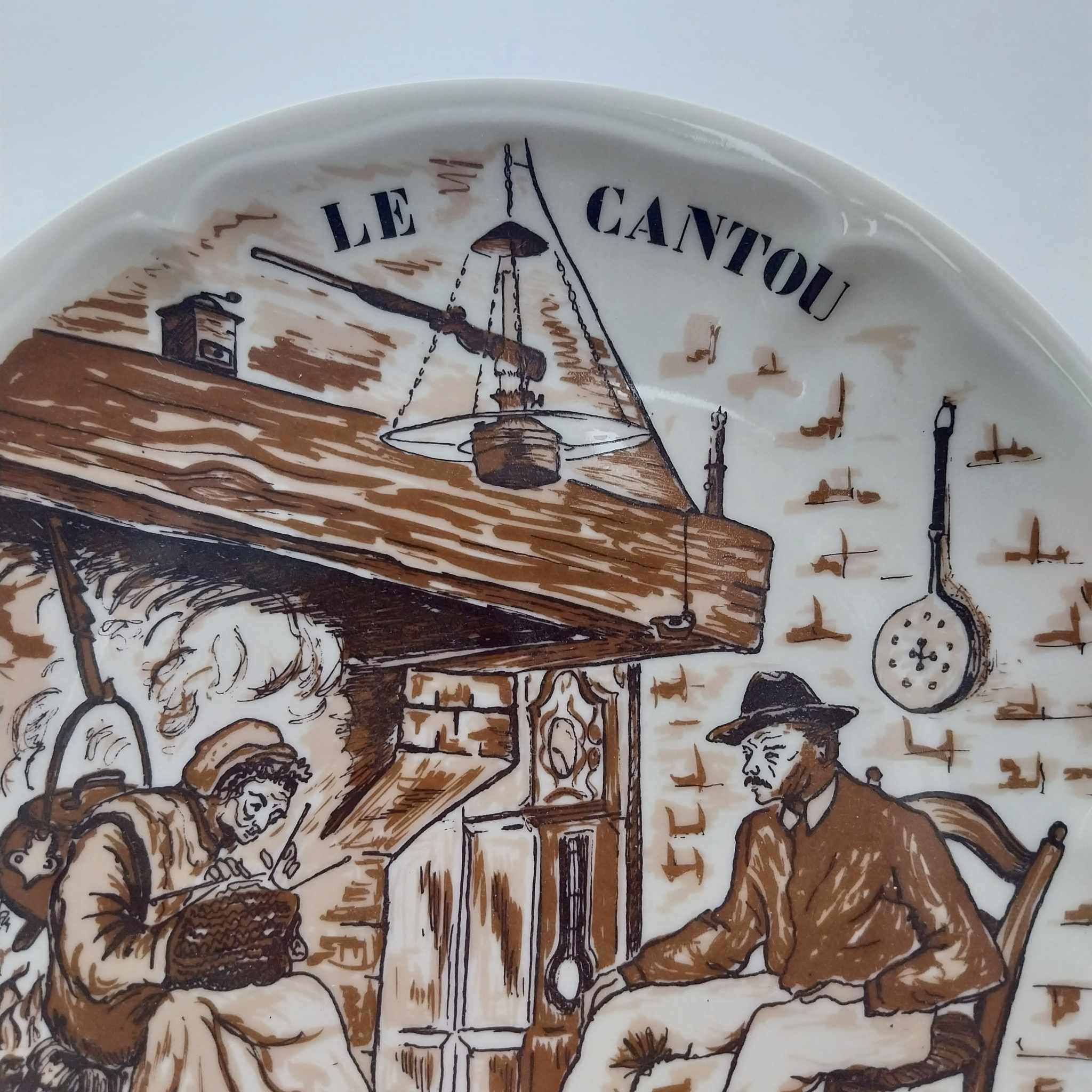 Limoges France Decorative Plate — Le Cantou, Coin du Feu