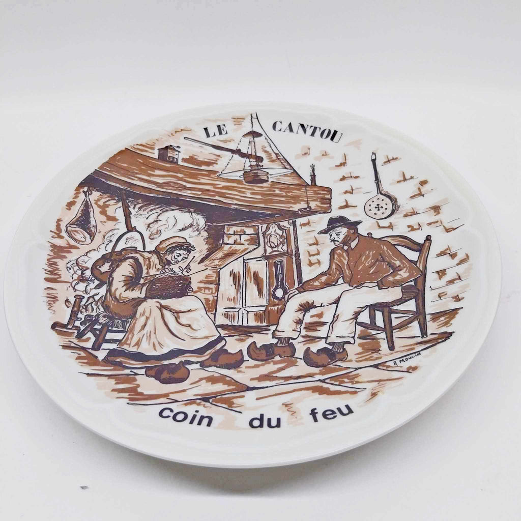 Limoges France Decorative Plate — Le Cantou, Coin du Feu