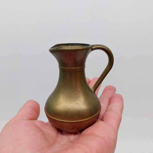 Miniature Brass Pitcher Vase — Vintage Collectible Decorative Jug