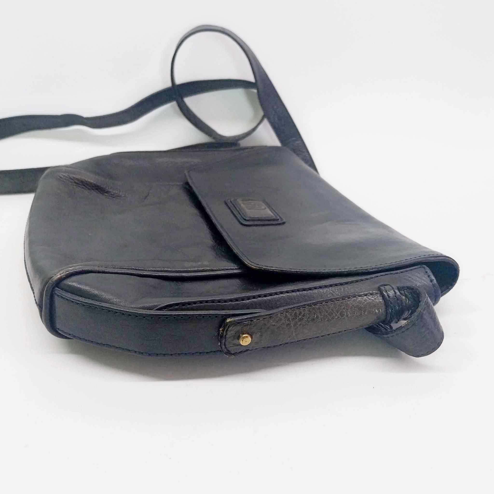 Vintage Etienne Aigner Black Leather Crossbody Bag
